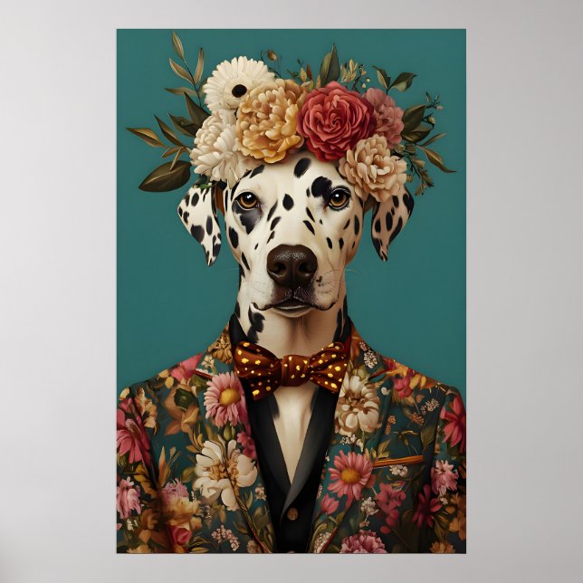 Dalmatian In Suit Poster, Dalmatian Portrait Poster (Framsidan)