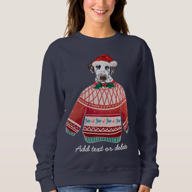 Dalmatian Jul Rolig Ful Jul Hund Mamma T Shirt (Framsida)