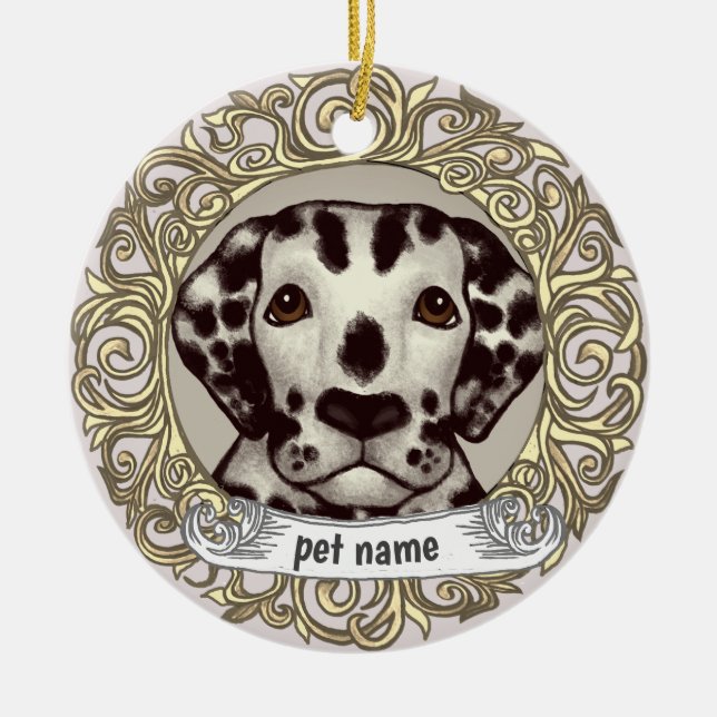 Dalmatian kärleksminnesornament julgransprydnad keramik (Framsidan)