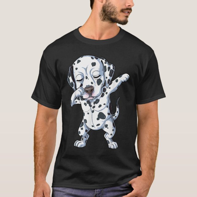 Dalmatian Kids Boys Dabbing Hund älskare Dab Dance T Shirt (Framsida)