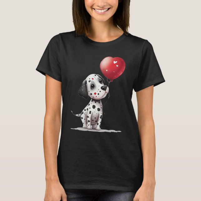 Dalmatian Love Heart for Valentines Day on Dalmati T Shirt (Framsida)