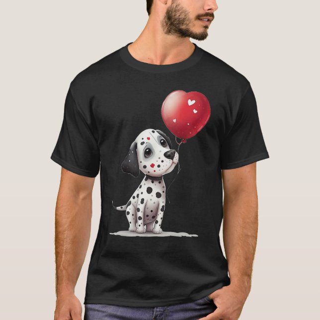 Dalmatian Love Heart for Valentines Day on Dalmati T Shirt (Framsida)