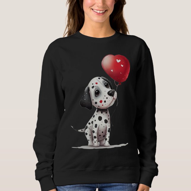Dalmatian Love Heart for Valentines Day on Dalmati T Shirt (Framsida)