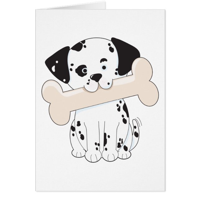 Dalmatian med ben hälsningskort (Framsidan)