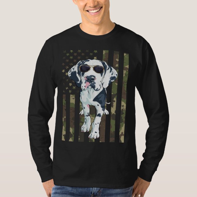 Dalmatian Men Women Dalmation Dad Mom Camo USA Fla T Shirt (Framsida)