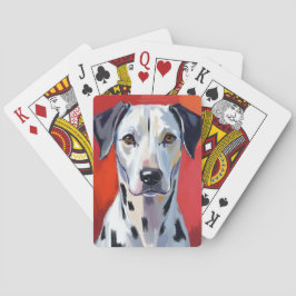Dalmatian | Painting Dog Pet Red Casinokort