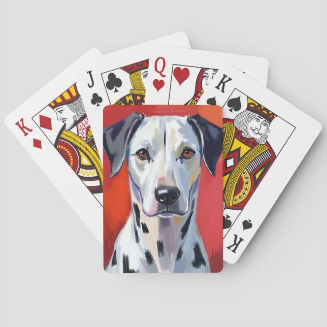 Dalmatian | Painting Dog Pet Red Casinokort (Baksidan)