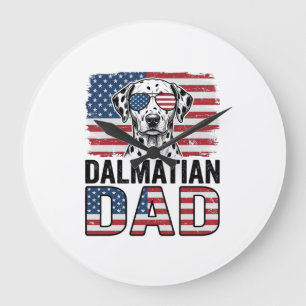 Dalmatian Pappa Patriotisk Vintage Hund T-Shirt De Stor Klocka