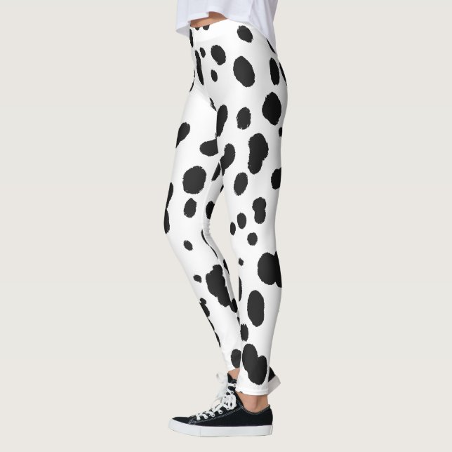 Dalmatian print dog mom dad skin pattern cute leggings (Vänster)