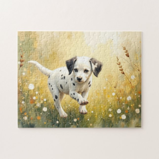 Dalmatian puppy watercolor pussel (Horisontell)