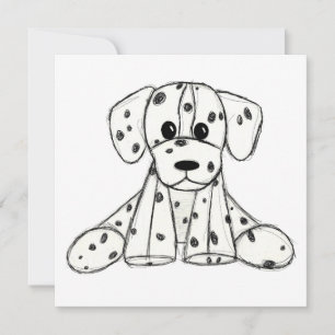 Dalmatian stoppad hund ritning kontur enkel svart