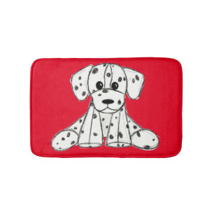 Dalmatian stoppad hund ritning kontur enkel svart badrumsmatta