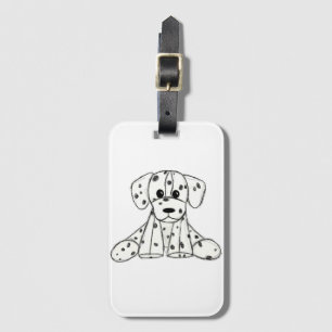 Dalmatian stoppad hund ritning kontur enkel svart bagagebricka