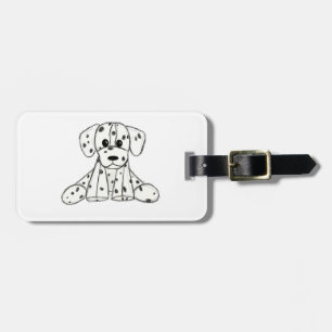 Dalmatian stoppad hund ritning kontur enkel svart bagagebricka
