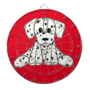 Dalmatian stoppad hund ritning kontur enkel svart darttavla