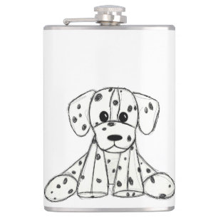 Dalmatian stoppad hund ritning kontur enkel svart fickplunta