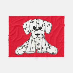 Dalmatian stoppad hund ritning kontur enkel svart fleecefilt
