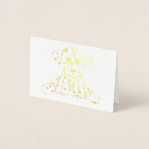 Dalmatian stoppad hund ritning kontur enkel svart folierat kort