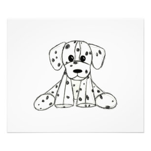 Dalmatian stoppad hund ritning kontur enkel svart fototryck