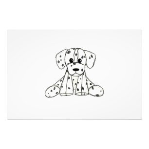Dalmatian stoppad hund ritning kontur enkel svart fototryck