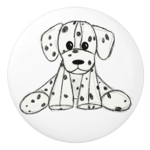 Dalmatian stoppad hund ritning kontur enkel svart knopp