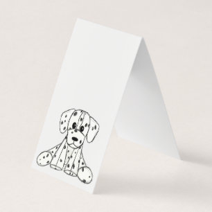 Dalmatian stoppad hund ritning kontur enkel svart kort