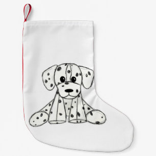 Dalmatian stoppad hund ritning kontur enkel svart liten julstrumpa