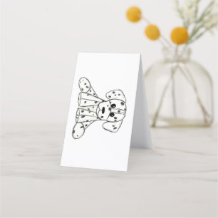 Dalmatian stoppad hund ritning kontur enkel svart lojalitetskort