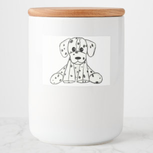 Dalmatian stoppad hund ritning kontur enkel svart mat etiketter