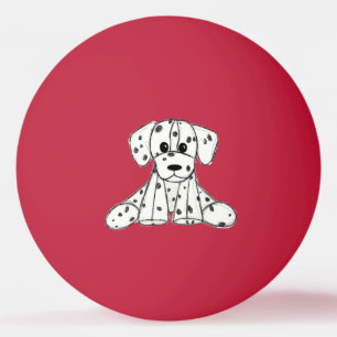 Dalmatian stoppad hund ritning kontur enkel svart pingisboll