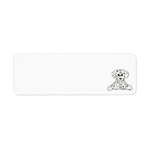 Dalmatian stoppad hund ritning kontur enkel svart returadress etikett