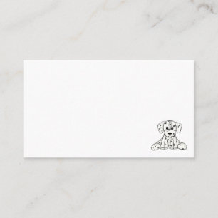 Dalmatian stoppad hund ritning kontur enkel svart visitkort