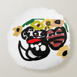 Dalmatian sunflowers rund kudde