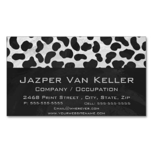 Dalmatian svartvitt tryck magnetiska visitkort
