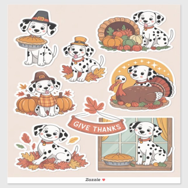 Dalmatian Thanksgiving  Klistermärken (Ark)