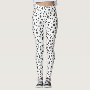Dalmatian tryck för grått och för vit leggings