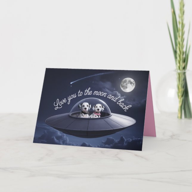 Dalmatian Valentine Card Helgkort (Framsida)