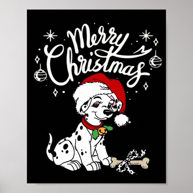 Dalmatian-valp i julhatt jul  poster (Framsidan)