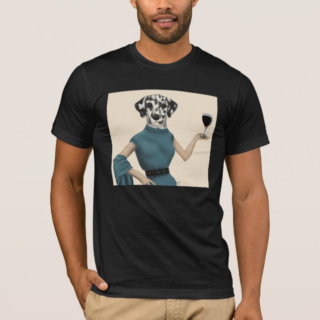 Dalmatian Vin Snob T Shirt (Framsida)