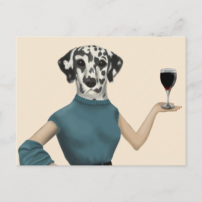 Dalmatian Vin Snob Vykort (Framsida)