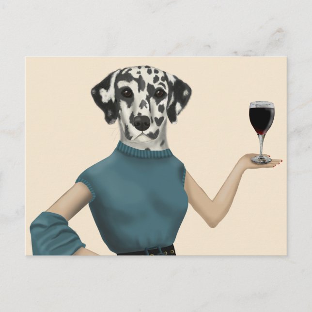 Dalmatian Vin Snob Vykort (Framsida)