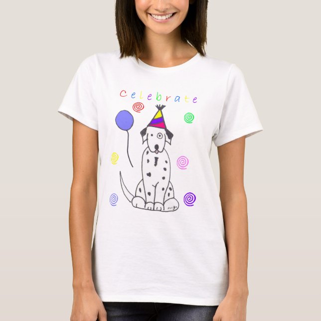 Dalmatianen firar t shirt (Framsida)