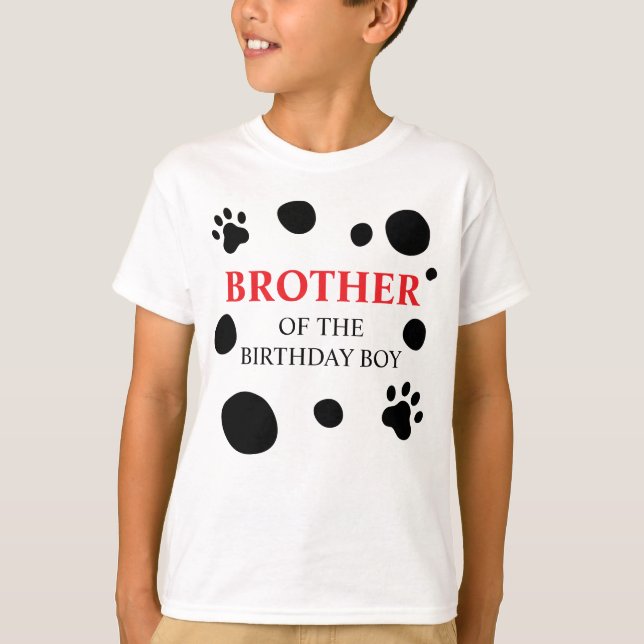 Dalmatianfläckar Bror till födelsedagsbarnet T Shirt (Framsida)