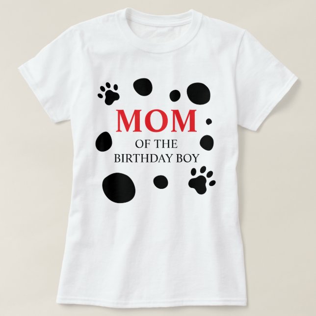 Dalmatianfläckar MAMMA till födelsedagsbarnet T Shirt (Design framsida)