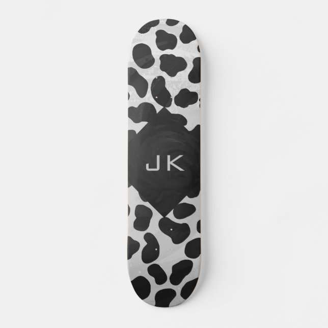 DalmatianMonogrtam svartvita tryck Skateboard Bräda 19,5 Cm (Framsida)
