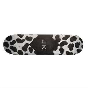 DalmatianMonogrtam svartvita tryck Skateboard Bräda 19,5 Cm