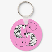 Dalmatians hundar Metall Cirkulär Nyckelring
