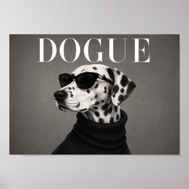 Dalmatiansk chic mode hund konsttryck poster (Framsidan)