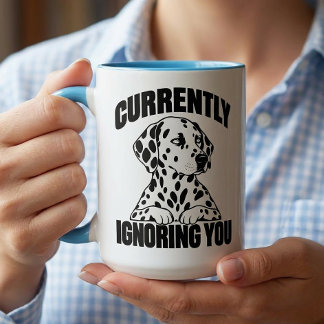 Dalmatiansk sarkastisk introvert valp hundälskare Två-Tonad mugg