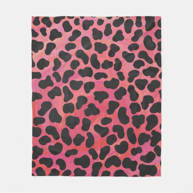 DalmatiDalmatien Black and Red Print Fleecefilt (Framsidan)